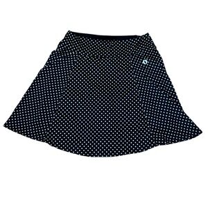 NWT Dona Jo Athletic Skort Black White Polka‎ Dot Pockets Tennis Golf Size L